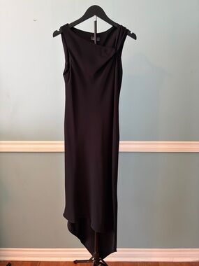 dressbarn Black Sleeveless High-Low Asymmetric Dress